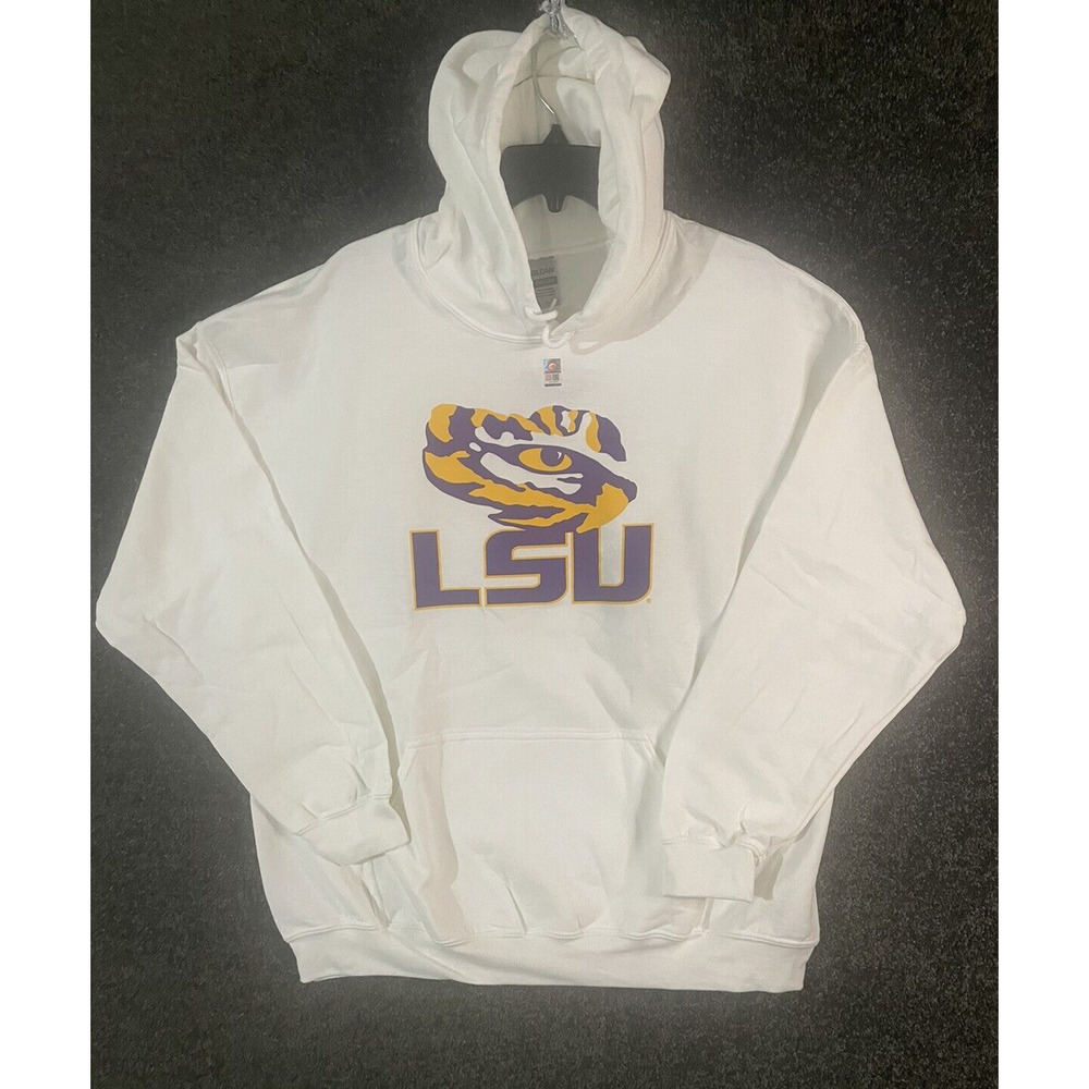 LSU Tigers Sweatshirt Hoodie Men’s XL White Fanatics Pullover NCAA